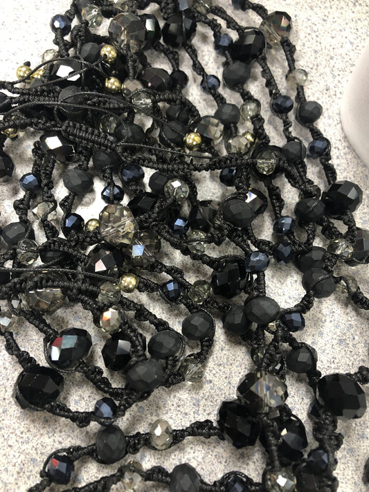 Black bead necklace