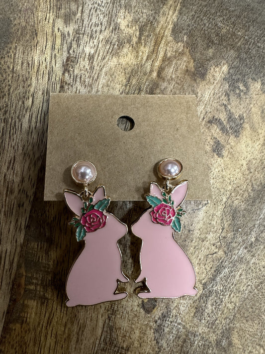 Pink Rabbit Earrings