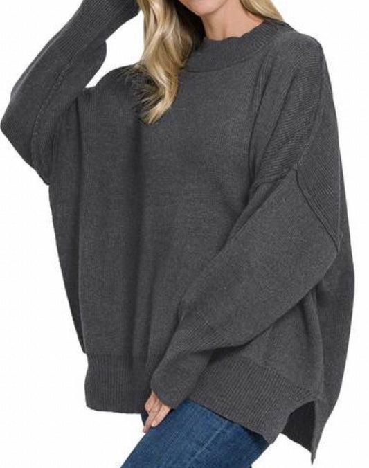 Charcoal Slit Side Sweater