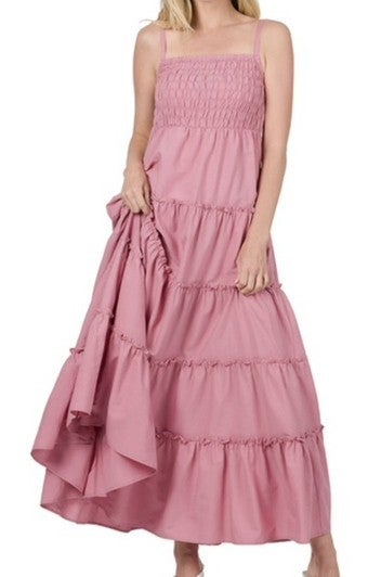Rose Smocked Cami Maxi Dress